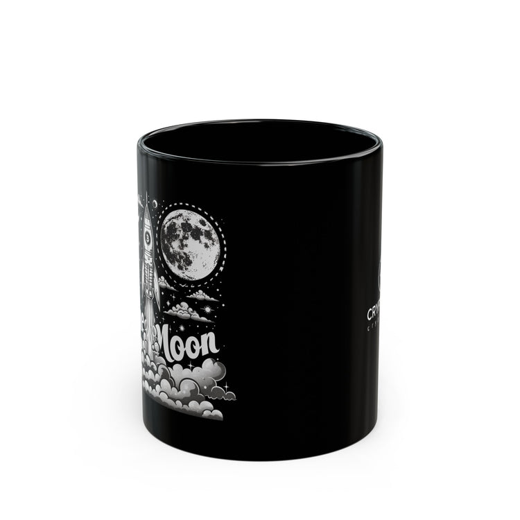 Bitcoin to the Moon Black Mug