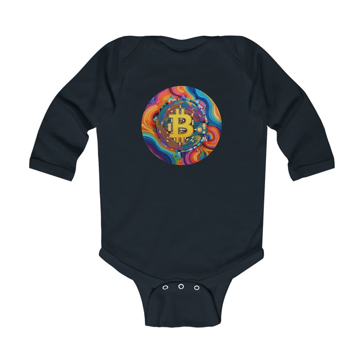 Bitcoin Hippie Badge Baby Bodysuit