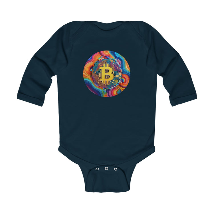 Bitcoin Hippie Badge Baby Bodysuit