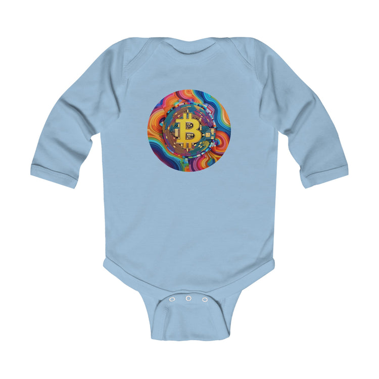 Bitcoin Hippie Badge Baby Bodysuit