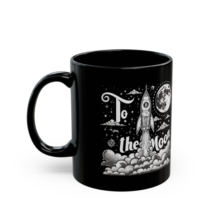 Bitcoin to the Moon Black Mug